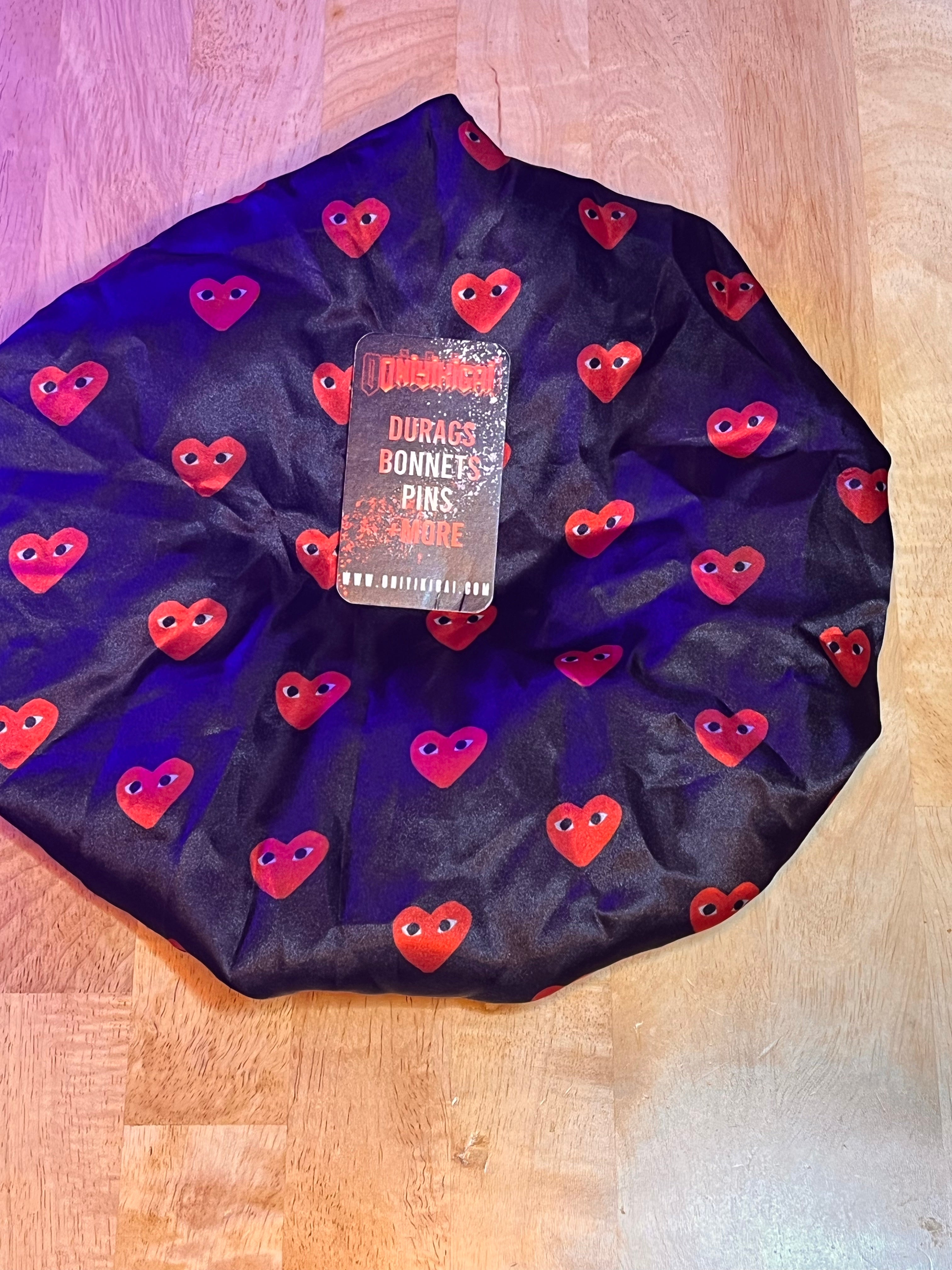 Red heart bonnet